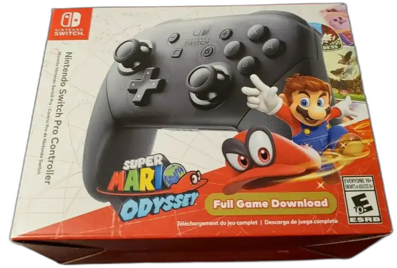  Nintendo Switch Pro Controller + Super Mario Odyssey Bundle