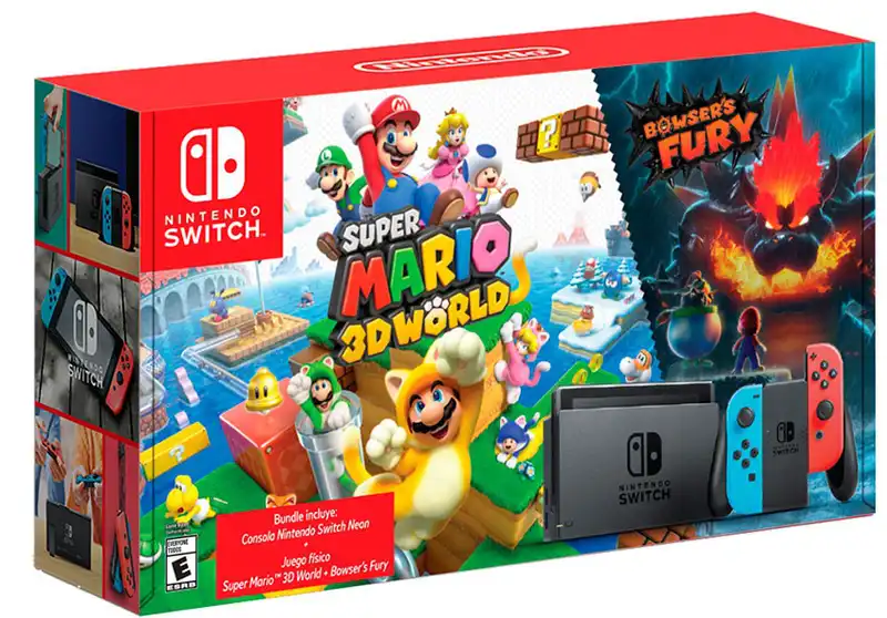 Nintendo Switch OLED White with Super Mario 3D World Plus Bowser's Fury  Game Bundle 