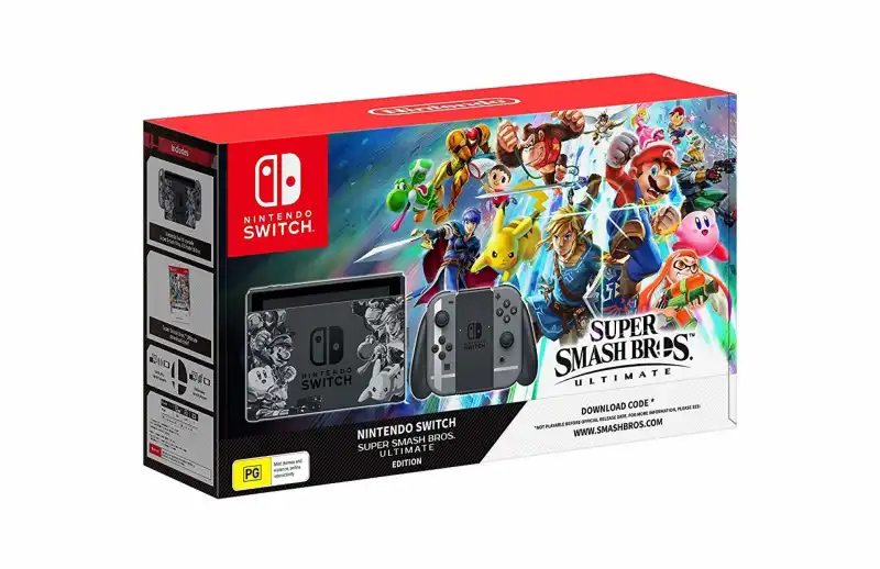 Nintendo switch console with shop smash bros