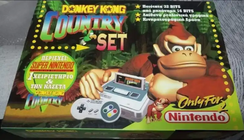 SNES Super Nintendo Mini Console W/ remote SLIM DOnkey KONG COUNtry RARE  BUNDLE