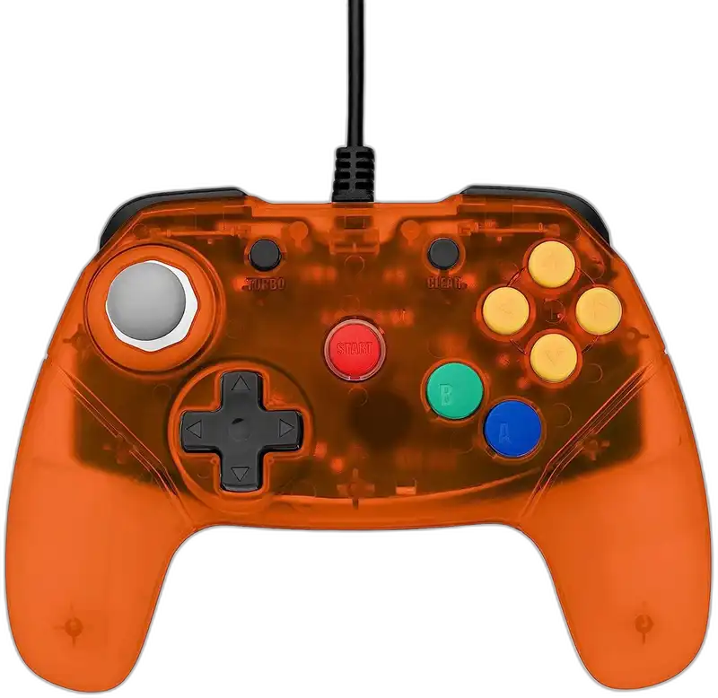  Retro Fighters Nintendo 64 Clear Orange Controller