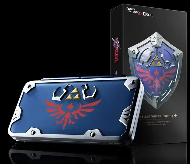 New Nintendo 2DS XL LL Hylian Shield Edition Open Box [N]