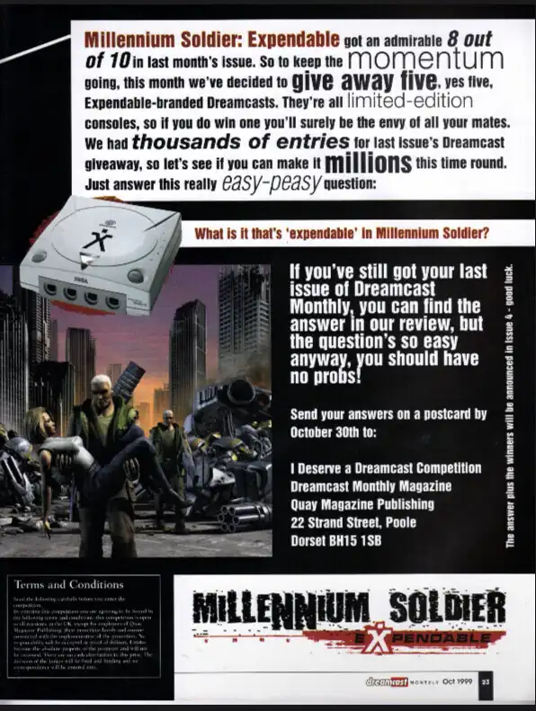 Sega Dreamcast Millenium Soldier: Expendables Console - Consolevariations