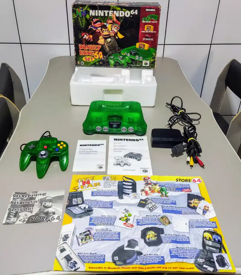 Jungle Green Nintendo 64 Console, Expansion Pak, Donkey deals Kong 64 OEM Bundle