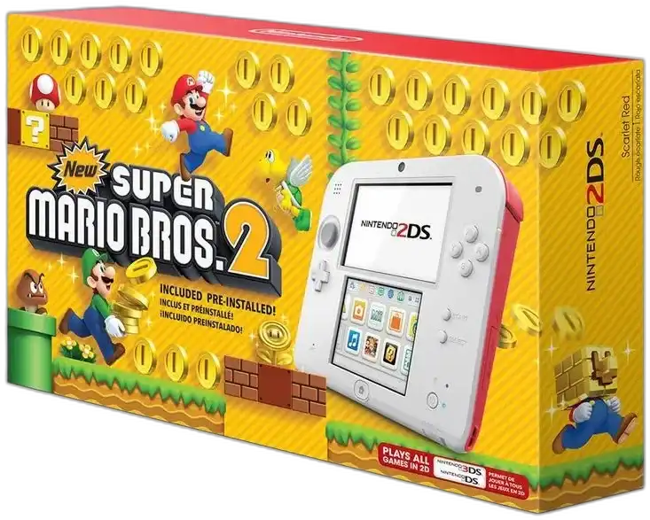 Nintendo 2DS New Super Mario Bros. 2 White/Red Bundle [2 
