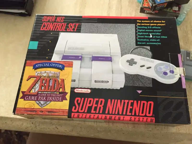 Super Nintendo Console Bundle Clean! Zelda Link to sold the Past SNES