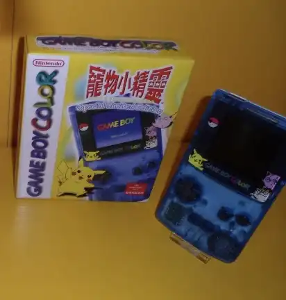  Nintendo Game Boy Color Pokemon Clear Blue Console