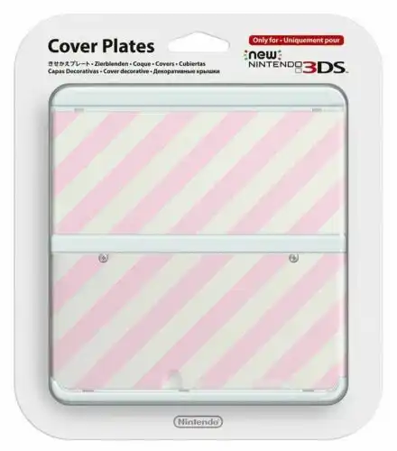 New Nintendo 3DS Pink & White Stripes Faceplate - Consolevariations