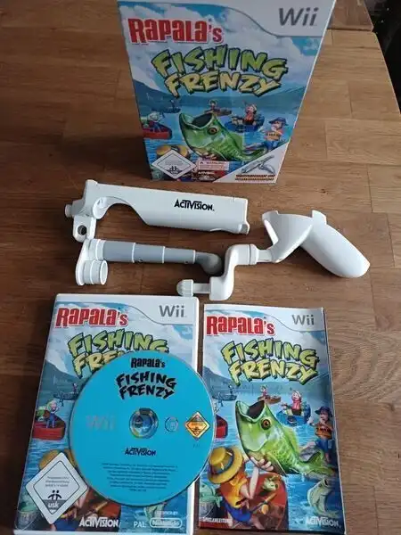 Nintendo Wii Rapala's Fishing Frenzy + All in One Rod and Reel