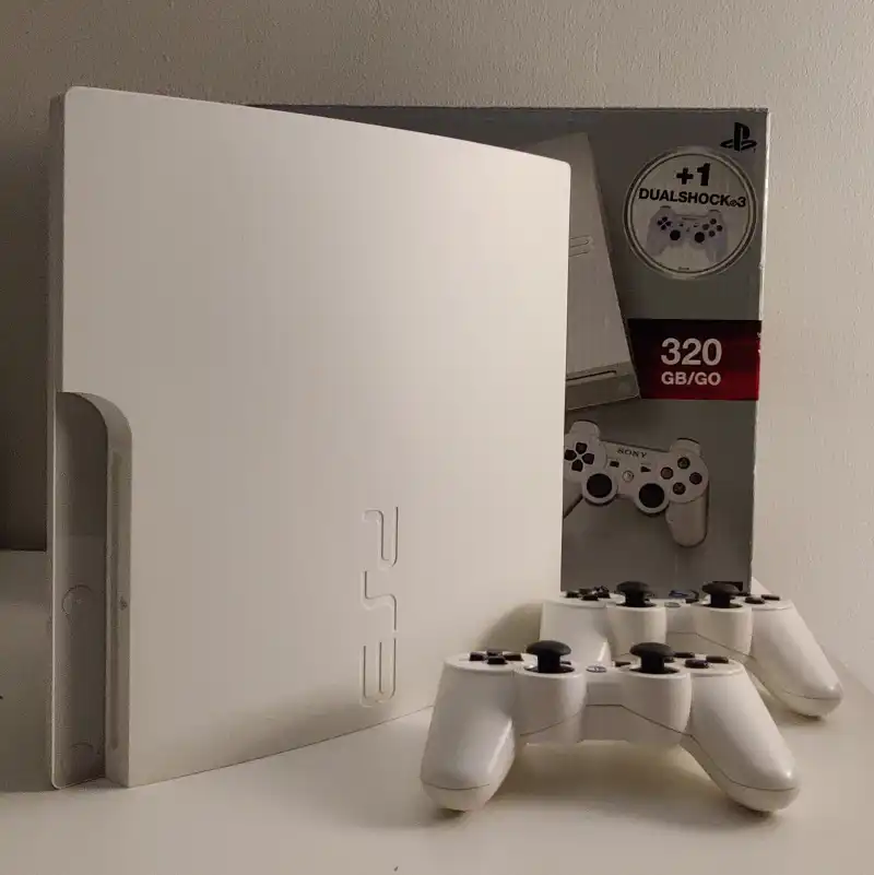 Sony PlayStation 3 Slim 320GB White 2 Controller Bundle